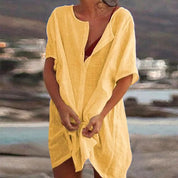 CoastalBreeze | Lightweight Midi Cover-Up Dress for Beach and Swimwear