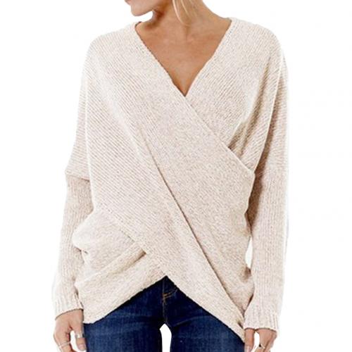 Women's sweater: warm, crossed rope for winter-4