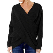 Women's sweater: warm, crossed rope for winter-3
