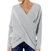 Women's sweater: warm, crossed rope for winter-6