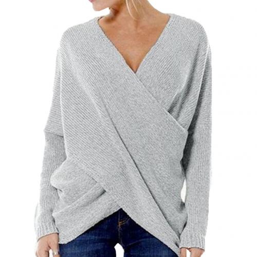 Women's sweater: warm, crossed rope for winter-6