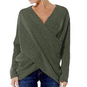 Women's sweater: warm, crossed rope for winter-2