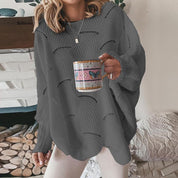Knitting sweater with a loose fit-3