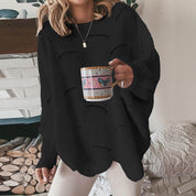 Knitting sweater with a loose fit-2