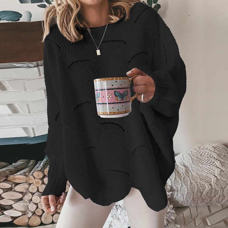 Knitting sweater with a loose fit-2