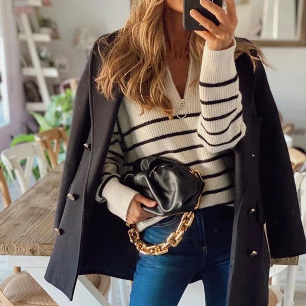 Sweater with zipper for women-2