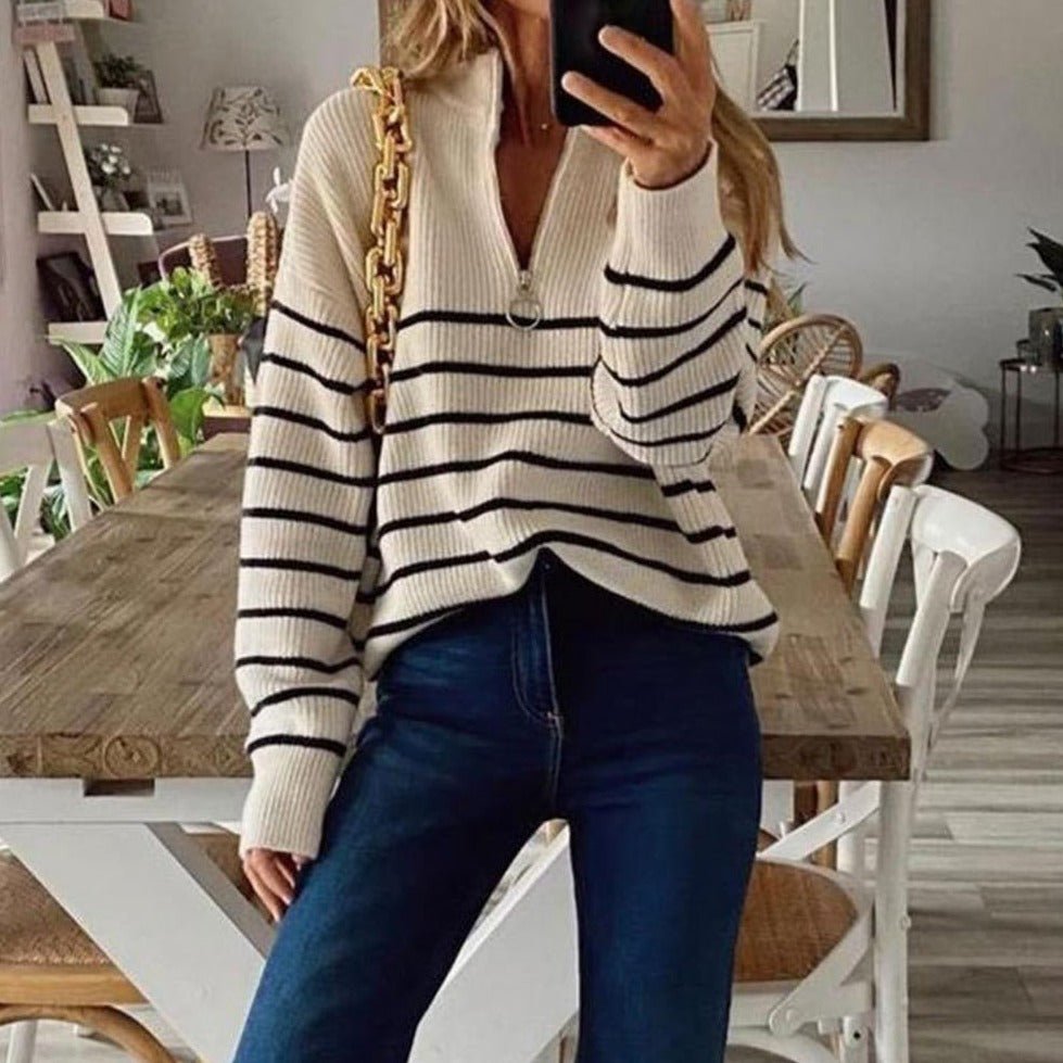 Sweater with zipper for women-1